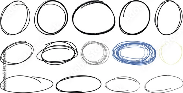 Fototapeta circle line sketch set collection