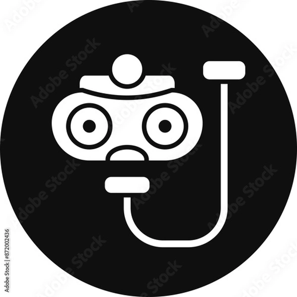 Fototapeta Diver Glyph Black Circle Icon