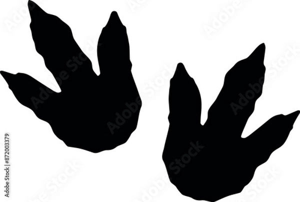 Obraz Dinosaur footprint. Dinosaur vector illustration
