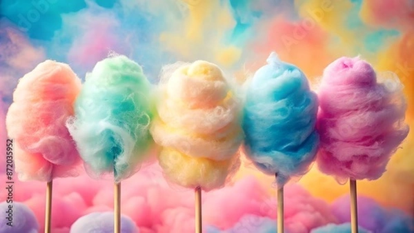 Obraz Colorful cotton candy sugar background