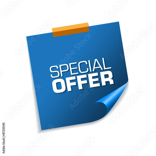 Obraz Special Offer Blue Sticky Notes Vector Icon Design