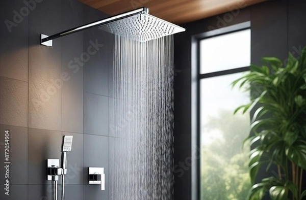 Obraz Futuristic bathroom interior with shower 