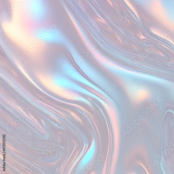 Obraz Holographic Abstract liquid background. Holo pastel poster. Pink-Blue art