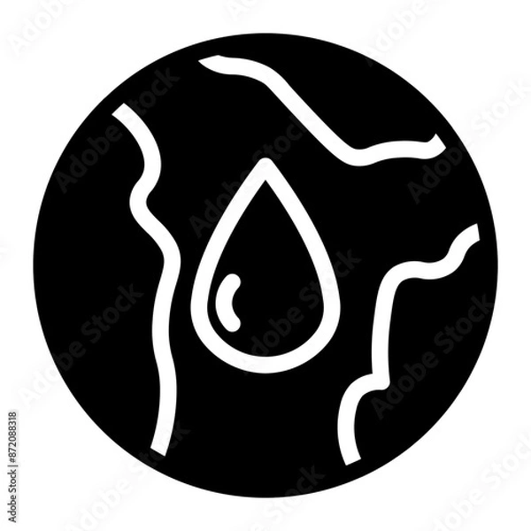 Fototapeta world water glyph icon