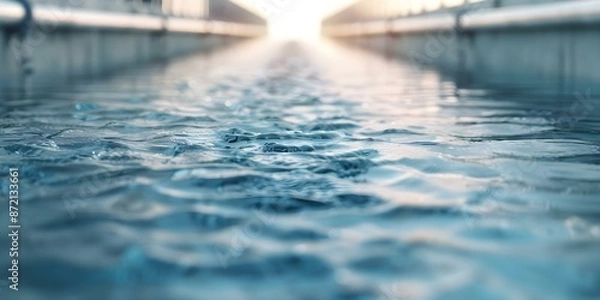 Fototapeta Implementing Sustainable Water Management Practices at a Contemporary Industrial Facility. Concept Water Conservation, Industrial Sustainability, Efficient Practices, Contemporary Technology