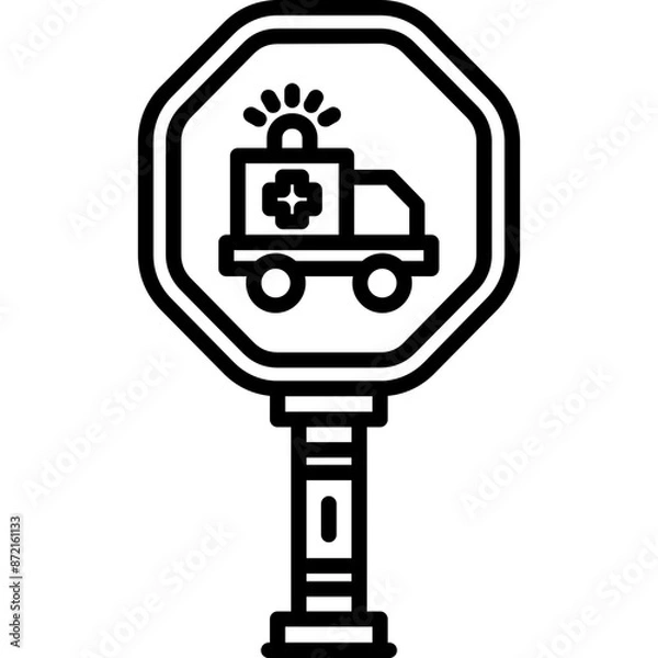 Obraz Emergency Vehicles Only Sign Icon