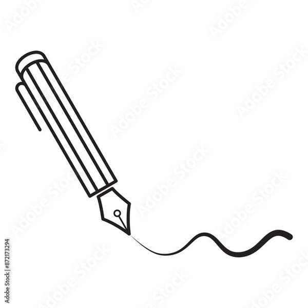 Obraz Pen Tool Icon Vector Illustration Flat Design