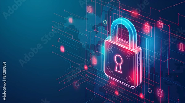 Obraz Cadenas cybersécurité 3D