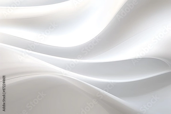 Fototapeta A white wavy surface with a few curves
