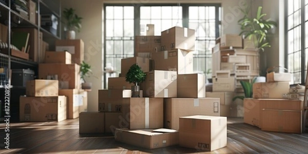 Obraz moving into a new house concept