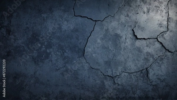 Fototapeta Cracked concrete wall with light shining through it