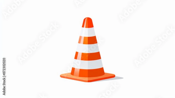 Fototapeta A traffic cone icon displayed alone on a white background.