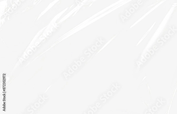 Fototapeta Plastic wrap texture overlay effect. Polyethylene packaging for vinyl or cd cover. Shrink crumpled plastic sleeve, mockup illustration