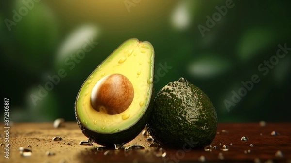 Obraz avocado on a wooden surface