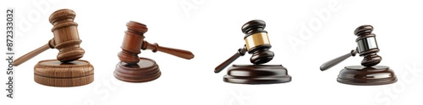 Fototapeta Set of Gavel isolated on transparent background