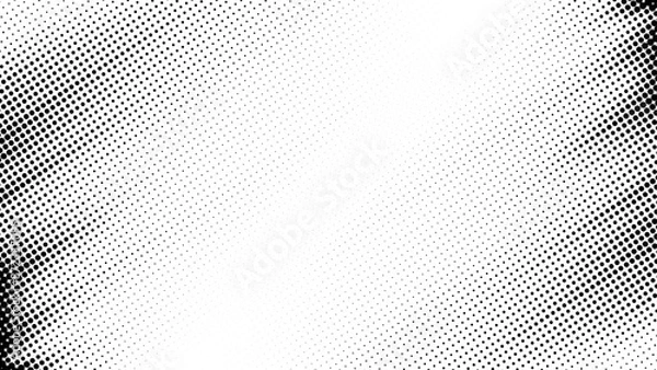 Fototapeta Abstract vector halftone tilted background with grainy stripes. Dotted texture and trendy halftone tonal gradation effect.