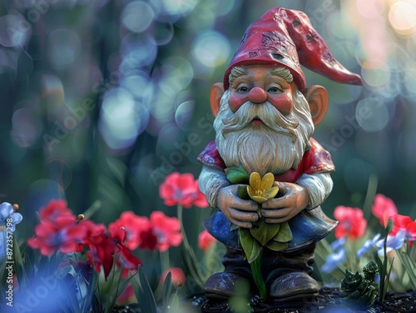 Fototapeta Closeup of Garden Gnome, Generative AI Illustration