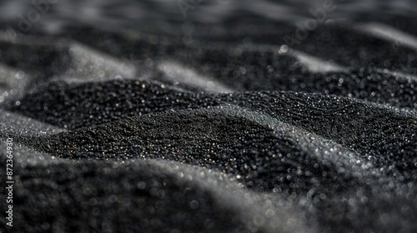 Fototapeta Tranquil Beauty - Close-up of Fine Black Sand Creating a Minimalist and Elegant Backdrop