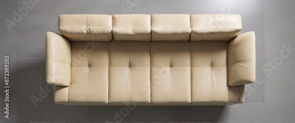 Fototapeta Comfortable sofa with cushions: A key element in interior design