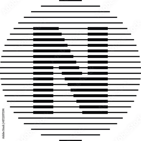 Fototapeta Letter N Logo with Line Pattern Isolated On White Background