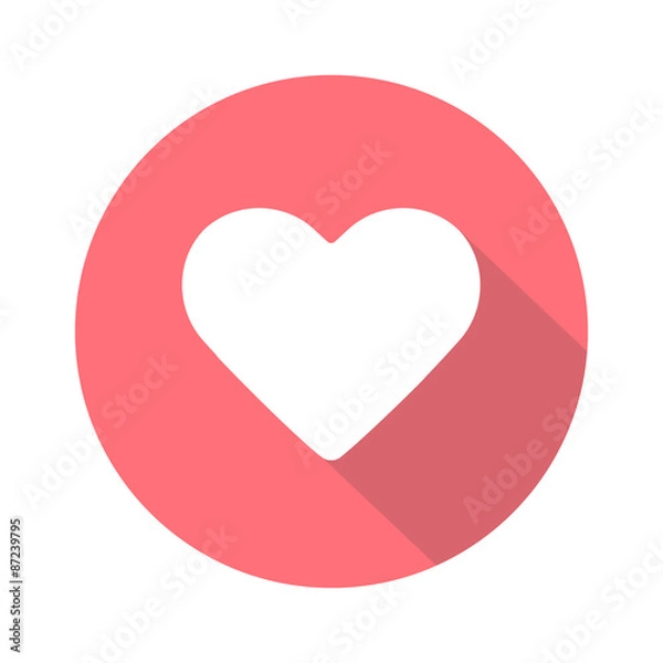 Obraz Heart with flat shadow