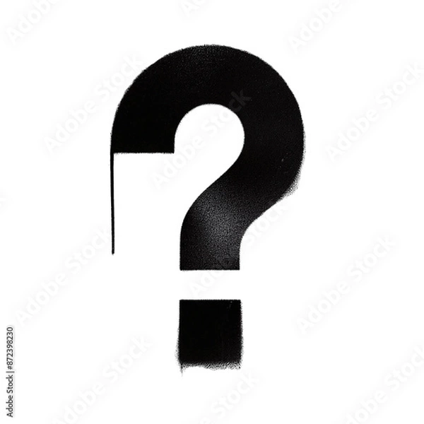 Fototapeta The Enigma of the Spray-Painted Question Mark, isolated on transparent background