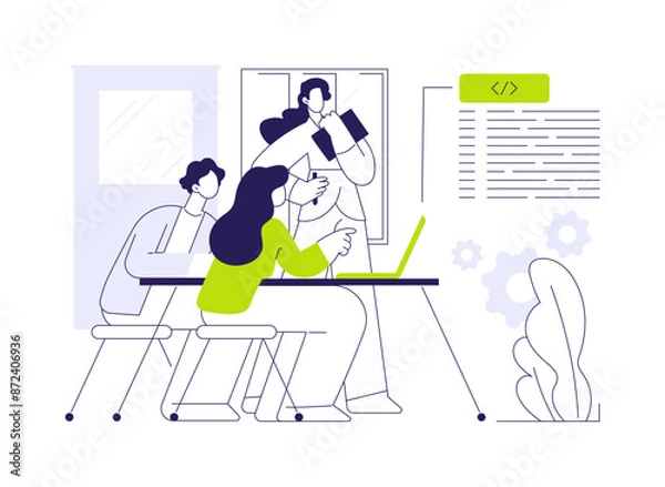 Fototapeta Software development abstract concept vector illustration.