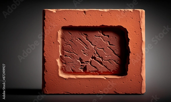 Obraz Red brick block tv on a black background