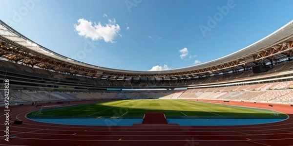 Obraz Wide view on stadium of Olympic athletic or football in Paris 2024