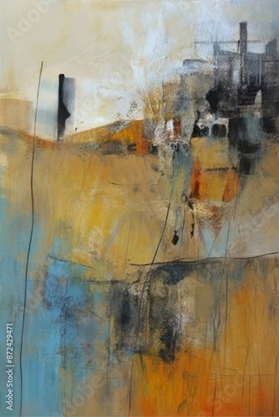 Fototapeta artwork a yellow colored artwork , generated by AI. High quality photo