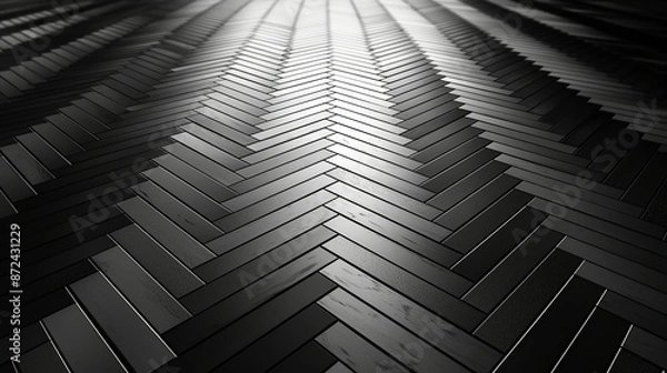 Fototapeta Classic black and white herringbone pattern, suitable for sophisticated and versatile backgrounds. , Minimalism,