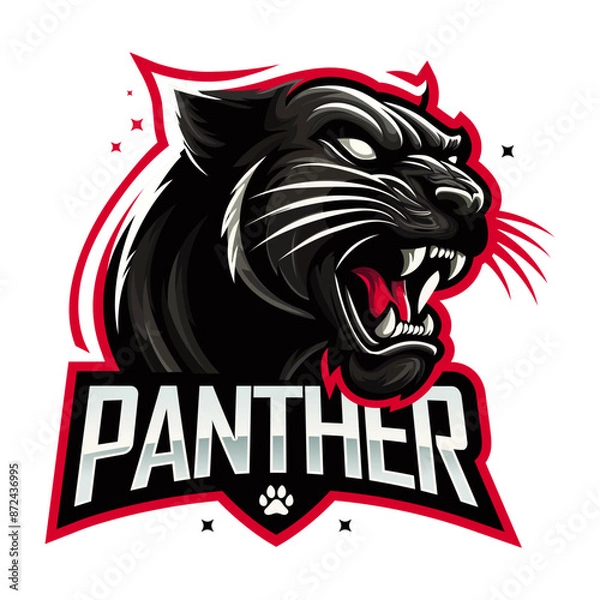 Obraz Black panther mascot logo vector