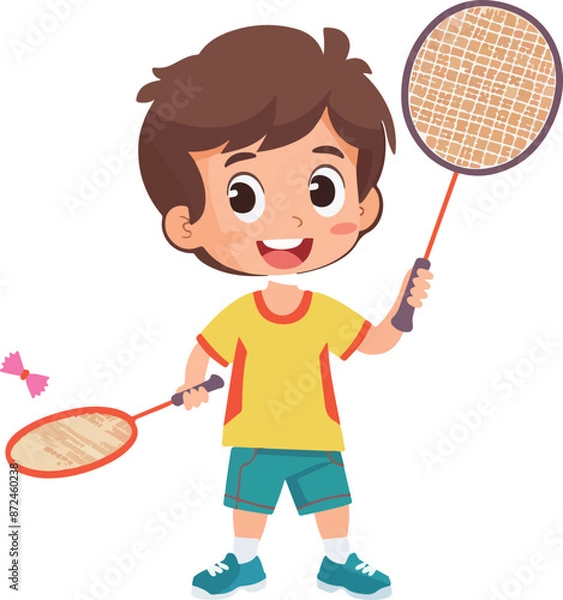 Fototapeta Boy Playing Badminton