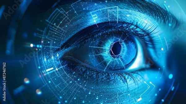 Fototapeta Explore the latest in biometric technology., clean background, Photo stock style, clean background, no copyrighted logo, no letters