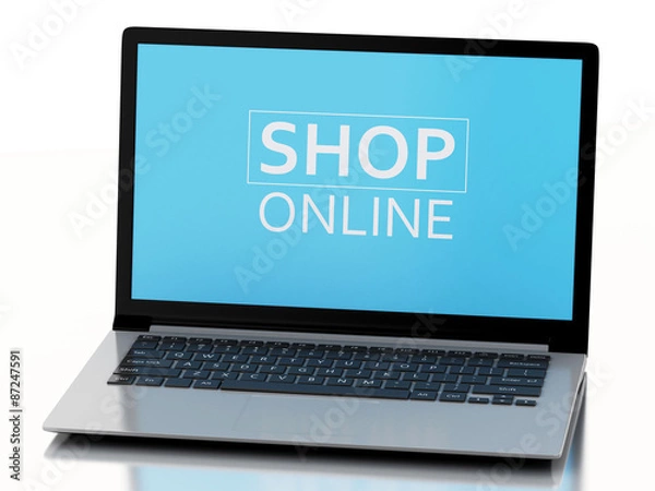 Obraz 3d Laptop. e-commerce  concept