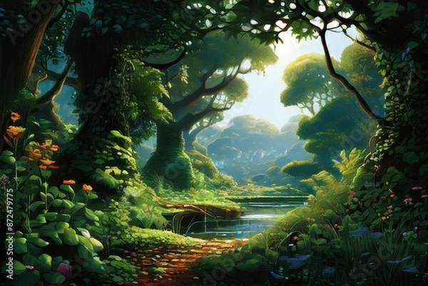Fototapeta the AI Image Generator, Peaceful Nature Scene