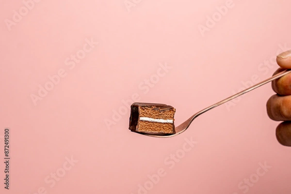 Obraz ピンク背景のミルフィーユの断面