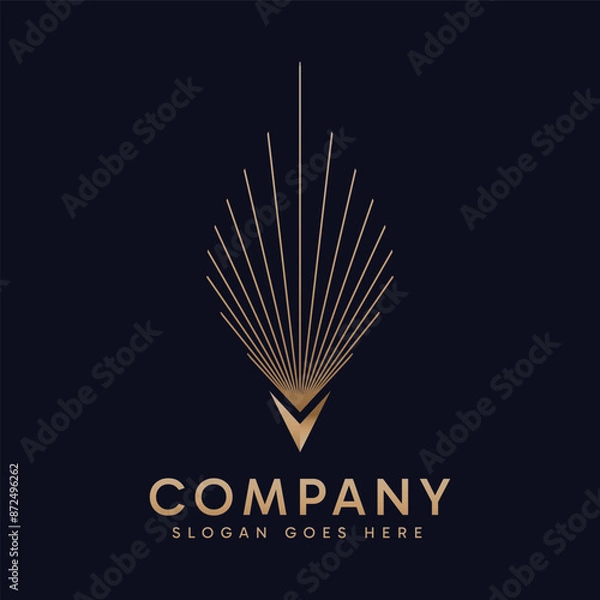 Fototapeta An abstract luxury geometric logo combines sophisticated design elements with geometric shapes to create a visually striking and elegant symbol. 