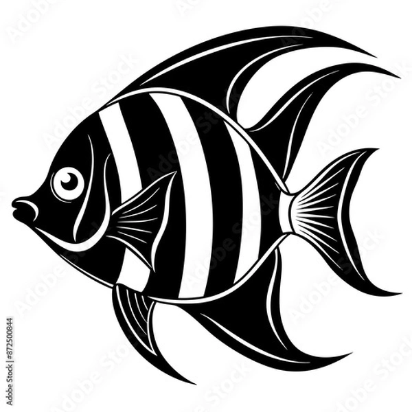 Obraz a cute Angelfish vector silhouette illustration