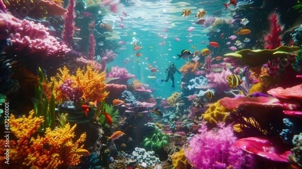 Obraz A CG 3D render of an underwater scene