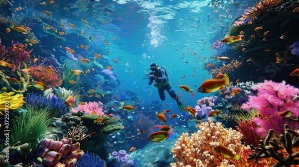 Obraz A CG 3D render of an underwater scene