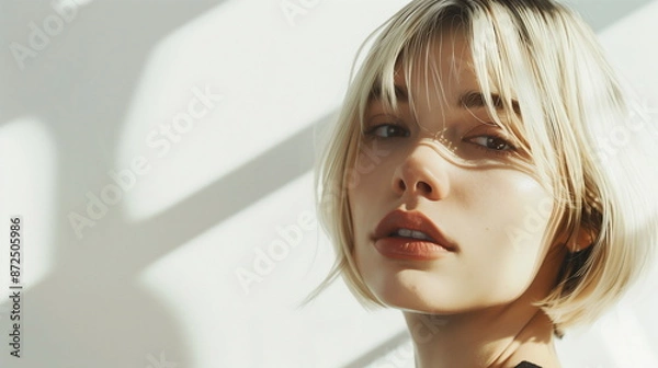 Obraz 金髪の若いアメリカ人の女性モデル