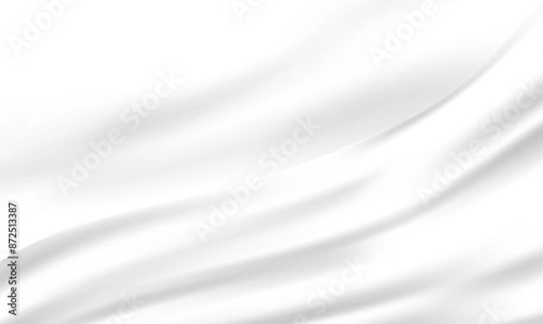 Fototapeta Smooth elegant white silk or satin luxury cloth texture background. White gray satin texture with beautiful soft blur pattern natural. Fabric textile drape. Christmas, New Year. Elegance Vector EPS10.