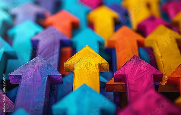 Fototapeta Abstract background with colorful arrows 