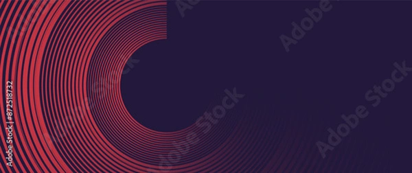 Obraz modern vibrant red circular stripe with copy space, perfect for background, presentation, card, cover