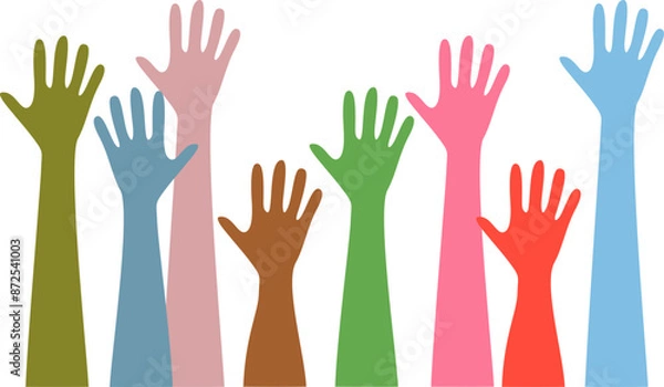 Fototapeta Colorful Volunteer Hands