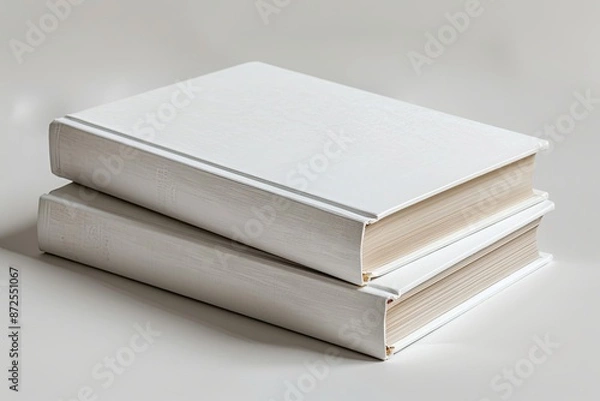 Fototapeta White book cover mockup on isolated white background created with generative AI