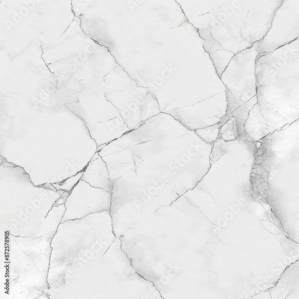 Fototapeta Smooth white marble tile texture with subtle veining