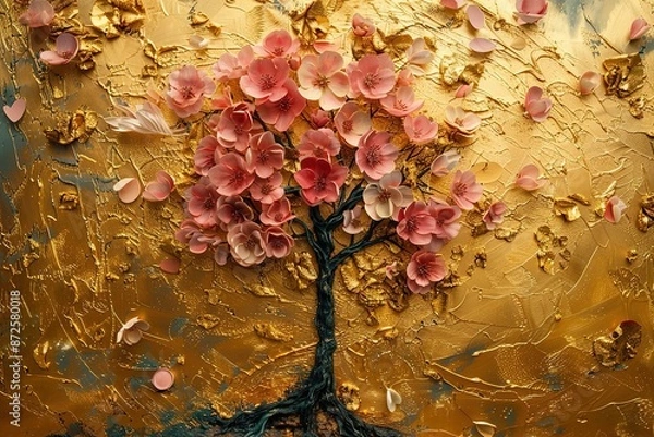 Fototapeta Artistic Flower Tree Plant Liquid Abstract Background with Generative AI