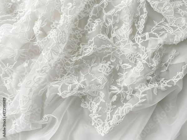 Obraz Subtle white lace texture with a delicate pattern